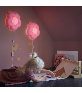 چراغ خواب LED دیواری ایکیا مدل UPPLYST طرح گل بنفش