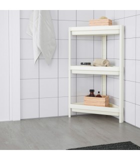 شلف سه طبقه گوشه ایی حمام ایکیا مدل VESKEN رنگ سفید