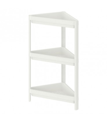 شلف سه طبقه گوشه ایی حمام ایکیا مدل VESKEN رنگ سفید
