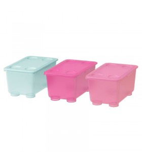 جعبه ایکیا مدل GLIS بسته 3 تایی رنگ صورتی فیروزه ایی