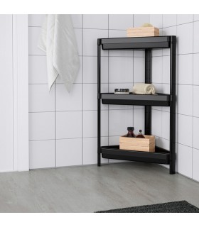 شلف سه طبقه گوشه ایی حمام ایکیا مدل VESKEN رنگ مشکی