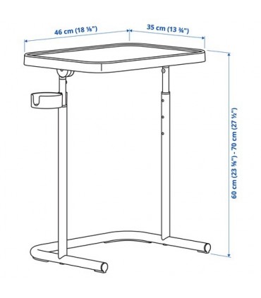 میز لپ تاپ ایکیا مدل  BJÖRKÅSEN رنگ ذغالی