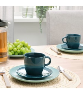 ست فنجان ایکیا مدل FÄRGKLAR رنگ فیروزه ایی تیره