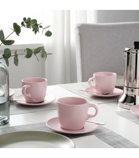 ست فنجان ایکیا مدل FARGKLAR رنگ صورتی روشن