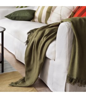 پتو و رو انداز ایکیا مدل ODDRUN رنگ سبز تیره