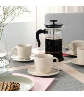 ست فنجان ایکیا مدل FARGKLAR رنگ بژ روشن