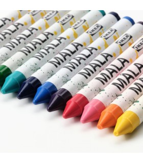 مداد شمعی مومی ایکیا مدل MÅLA بسته 12 تایی