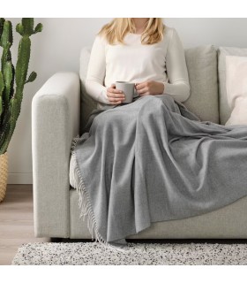 پتو ایکیا مدل HOLMVI سایز 120x160 رنگ خاکستری