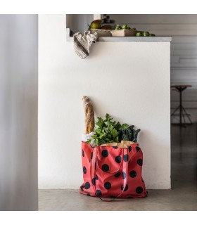 کیسه خرید ایکیا مدل SKYNKE رنگ قرمز مشکی