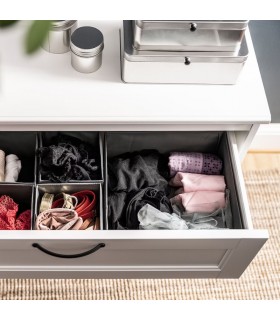 ست ۶ تایی جعبه ذخیره سازی ایکیا مدل SKUBB خاکستری تیره