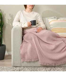 پتو و روانداز ایکیا مدل HORNMAL رنگ صورتی
