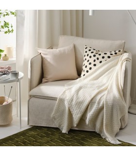 پتو و روانداز ایکیا مدل HORNMAL رنگ سفید