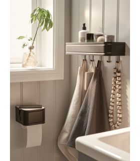 شلف دیواری همراه با ۵ آویز ایکیا مدل LILLASJON