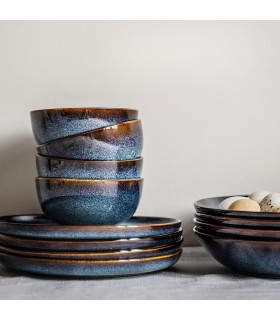 بشقاب گود ایکیا مدل GLADELIG رنگ آبی سایز ۲۱ سانتی متر