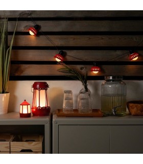 فانوس LED ایکیا مدل SOMMARLÅNKE رنگ قرمز