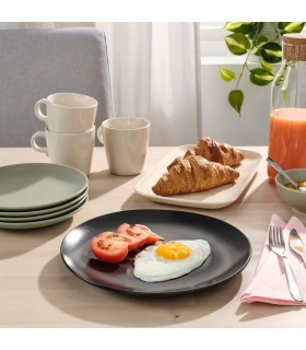 بشقاب خاکستری تیره ایکیا مدل FÄRGKLAR قطر ۲۶ سانتی متر