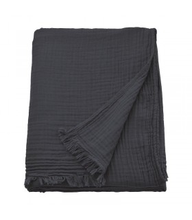 پتو و رو انداز ایکیا مدل VALLKRASSING ذغالی