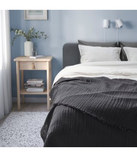 پتو و رو انداز ایکیا مدل VALLKRASSING ذغالی