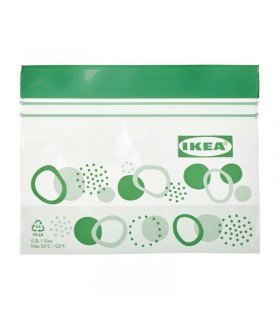 زیپ کیپ ۲۵ تایی ایکیا مدل ISTAD حجم 0.3 لیتری طرح سبز
