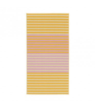 قالیچه ایکیا مدل KORSNING سایز 80x150 سانتی متر زرد صورتی