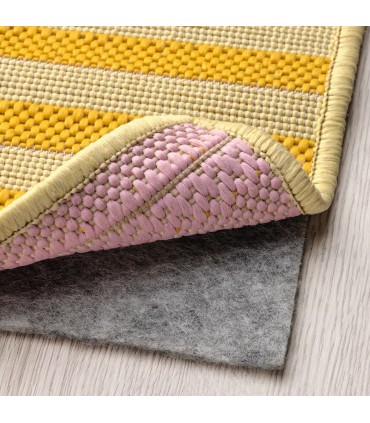 قالیچه ایکیا مدل KORSNING سایز 80x150 سانتی متر زرد صورتی