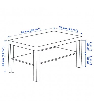 میز جلو مبلی ایکیا مدل LACK رنگ سفید