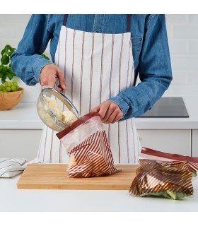 زیپ کیپ ایکیا مدل ISTAD حجم ۲.۵ لیتری راه راه قرمز