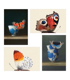 ست ۴ عددی پوستر ایکیا مدل YLLEVAD طرح پروانه