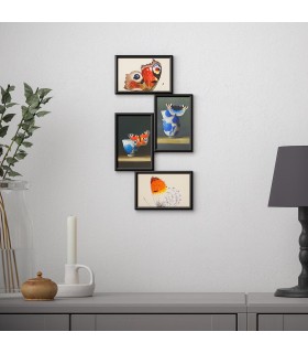 ست ۴ عددی پوستر ایکیا مدل YLLEVAD طرح پروانه