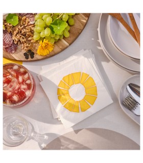 دستمال سفره ایکیا مدل BRÖGGAN سفید زرد