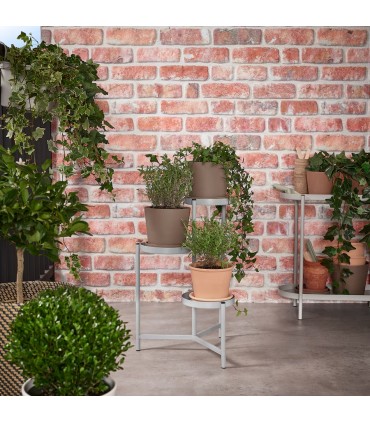 استند گلدان ۳ تایی ایکیا مدل OLIVBLAD خاکستری روشن