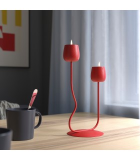شمعدان ایکیا مدل SILVERPÄRON رنگ قرمز