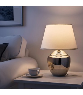 آباژور رو میزی ایکیا مدل RICKARUM پایه نقره ایی