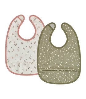 ست ۲ تایی پیشبند نوزاد ایکیا مدل GULDVÄVARE سبز و سفید