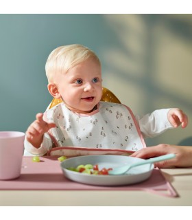 ست ۲ تایی پیشبند نوزاد ایکیا مدل GULDVÄVARE سبز و سفید