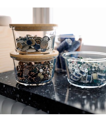 درب گرد بامبو ظرف نگهدارنده ایکیا مدل IKEA 365+