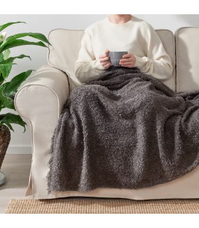 پتو و روانداز ایکیا مدل SANDBRODD رنگ زغالی