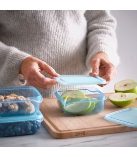 ست ۳ تایی ظروف نگهدارنده غذا ایکیا مدل PRUTA رنگ آبی