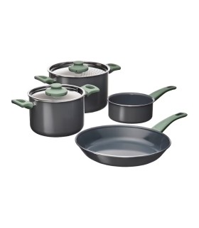 ست 6 تکه قابلمه ایکیا مدل HEMLAGAD رنگ سبز خاکستری