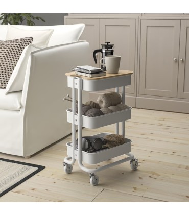 ترولی ایکیا مدل RASKOG رنگ سفید سایز کوچک