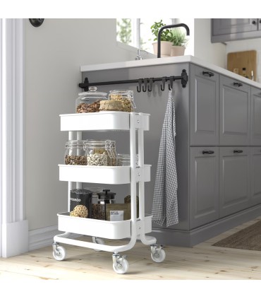 ترولی ایکیا مدل RASKOG رنگ سفید سایز کوچک