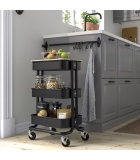 ترولی ایکیا مدل RASKOG رنگ مشکی سایز کوچک