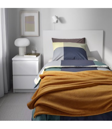 پتو و روتختی ایکیا مدل TRATTVIVA سایز 150x250 قهوه ایی زرد