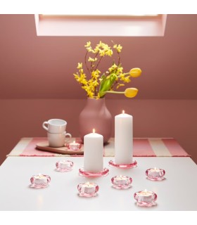 جا شمعی ایکیا مدل BLADFÅGEL صورتی