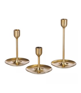 شمعدان طلایی ایکیا مدل FULLTALIG ست ۳ تایی