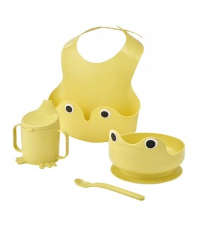 ست ۴ تیکه غذا خوری نوزاد ایکیا مدل MATA رنگ زرد