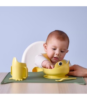 ست ۴ تیکه غذا خوری نوزاد ایکیا مدل MATA رنگ زرد