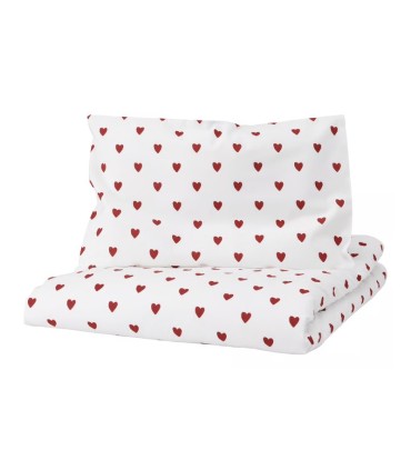 روتختی ایکیا مدل BARNDRÖM سایز 110x125 قلب قرمز