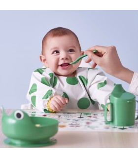 پیشبند کودک ایکیا مدل KLADDIG سفید و سبز