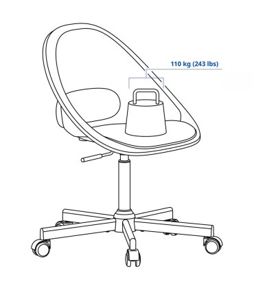صندلی چرخدار ایکیا مدل ELDBERGET / MALSKÄR